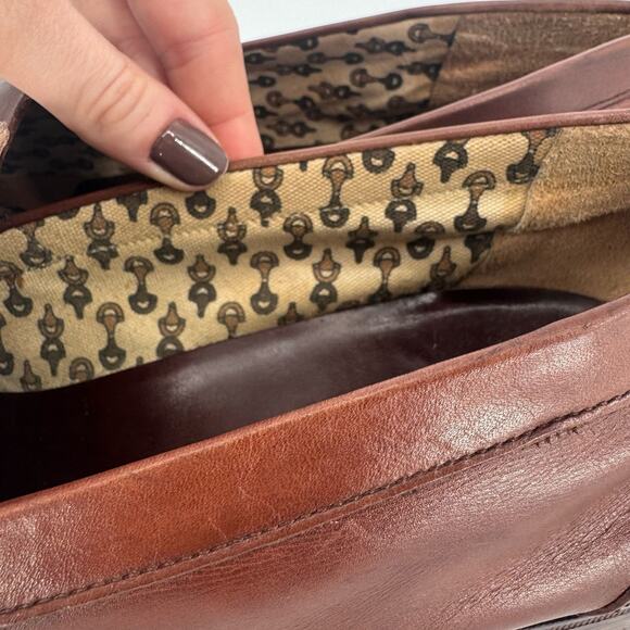 Vintage Gucci Mens Brown Leather Tassel Loafers Sz 45.5 (EU) Quiet Luxury Preppy - Picture 8 of 13